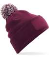 B443 Snowstar Printers Beanie Burgundy / Off White colour image